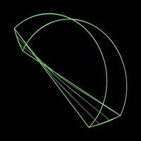Y2K Rave Psychedelic Futuristic Arch with twisted base in trendy neon green black style vector