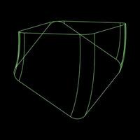 Y2K Rave Psychedelic Futuristic Square Base Shape in trendy neon green black style vector