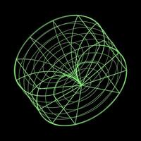 Y2K Rave Psychedelic Futuristic Cylinder Frame in trendy neon green black style vector