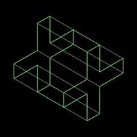 Y2K Rave Psychedelic Futuristic Double Cross in trendy neon green black style vector