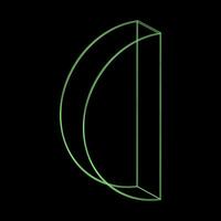 Y2K Rave Psychedelic Futuristic Arch-Shaped Object in trendy neon green black style vector