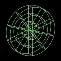 Y2K Rave Psychedelic Futuristic Frame Wheel in trendy neon green black style vector
