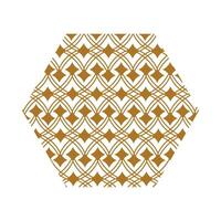 Chinese Hexagon With Asian Pattern Of Lines vector
