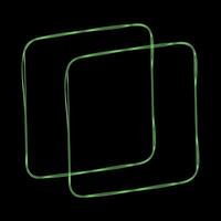 Y2K Rave Psychedelic Futuristic Square with Round edges in trendy neon green black style vector
