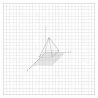Tetrahedral Pyramid On Coordinate Grid On Notebook vector
