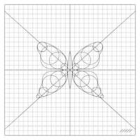 Circles Connected On Coordinate To Butterfly Form vector