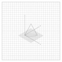 Vertical Cone On Coordinate Grid On Notebook Sheet vector