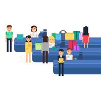 Multi Checkout Area Of Large Supermarket vector