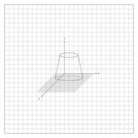 Truncated Cone With Base On Coordinate Grid vector