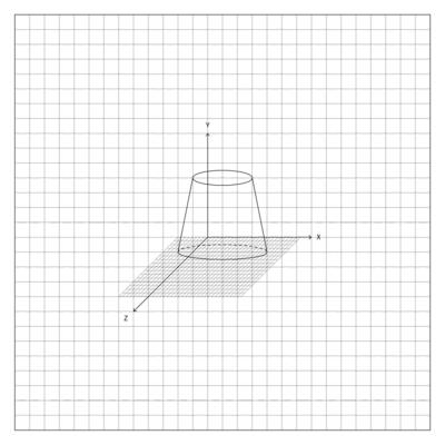 Truncated Cone With Base On Coordinate Grid