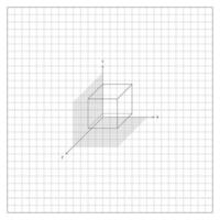 Cube Built On An Isometric Coordinate Grid vector