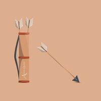 Flat Design Quiver and Arrow Illustration Archery and Hunting illustration Art crossbow elements for animation design hunting sport vector