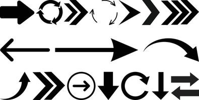 Black arrows set Design vector