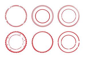 Circular and Rectangular Stamp Icons Collection vector