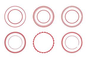Circular and Rectangular Stamp Icons Collection vector