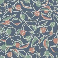 Retro color flower seamless pattern digital artwork vector