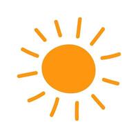 Bright sun symbol with rays shining in style for cheerful designs and graphics vector