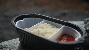 Instant lunch with nature in the background video
