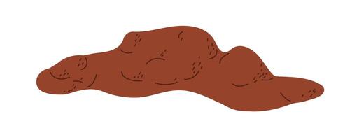 Brown blob resembling a piece of clay lying on a white surface in a simple setting vector