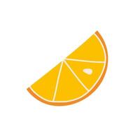 Brightly colored orange slice with distinct segments on a white background showcasing freshness vector