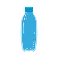 A clear blue bottle placed against a white background illustrating simplicity and design vector