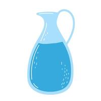 Clear blue liquid filled pitcher on a white background created with minimalistic design vector