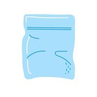 Clear plastic bag filled with content resting on a flat surface vector