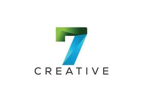 Creative and minimal number seven logo design vector