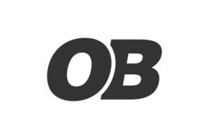 OB Techno Editable Font Logo For Corporate Branding. Bold, Futuristic Design With Unique Typographic Ideas. Minimal Custom Type And Dynamic Letter vector