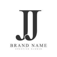 JJ trendy logotype template. Initial letter j and j classic font style. Creative logo for company name or identity. vector