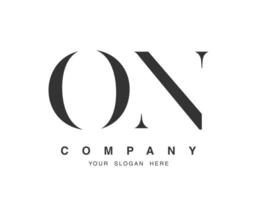 ON logo design. Initial letter o and n serif font style. Creative classic company name typography. Trendy logotype or identity. vector
