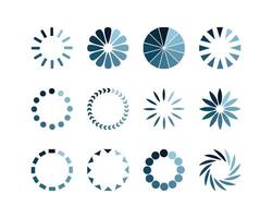 Collection Loading bar status icon. illustration. Set of loaded icons. Download progress. Donload or Upload. vector