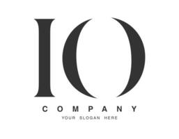 IO logo design. Initial letter i and o serif font style. Creative classic company name typography. Trendy logotype or identity. vector