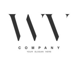 WV logo design. Initial letter w and v serif font style. Creative classic company name typography. Trendy logotype or identity. vector