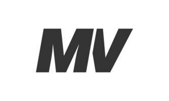 MV Techno Editable Font Logo For Corporate Branding. Bold, Futuristic Design With Unique Typographic Ideas. Minimal Custom Type And Dynamic Letter vector