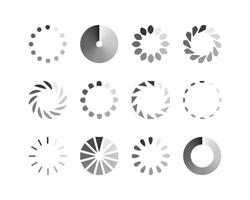 Collection Loading bar status icon. illustration. Set of loaded icons. Download progress. Donload or Upload. vector