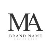 MA trendy logotype template. Initial letter m and a classic font style. Creative logo for company name or identity. vector
