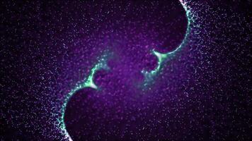 cosmic crystallized energy shimmers with bright colors, rotating in space video