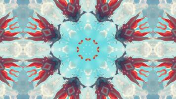 A symmetrical abstract design featuring blue hues and cloud-like patterns. video