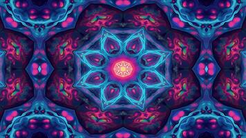 A vibrant, abstract design featuring a central star motif in vivid colors and intricate patterns. video