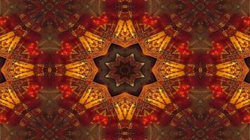A symmetrical kaleidoscopic design featuring intricate patterns and rich colors. video