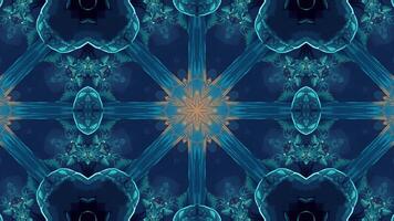 A vibrant, symmetrical digital pattern with colorful shapes and glowing elements. video