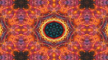 A vibrant, abstract kaleidoscopic design with swirling colors and intricate patterns. video