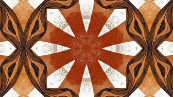 A symmetrical abstract design featuring circular shapes in warm tones and a star-like center. video