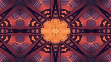 A vibrant kaleidoscopic pattern featuring warm colors and symmetrical shapes. video