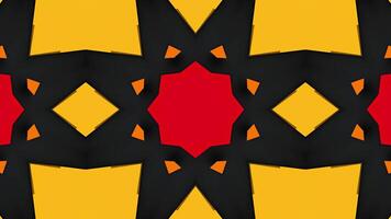 A vibrant geometric pattern featuring sharp shapes in red, yellow, and black. video
