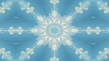 A symmetrical digital design featuring soft clouds against a blue background. video