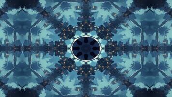 Abstract symmetrical design featuring swirling patterns in shades of blue and black. video