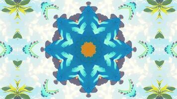 A vibrant, kaleidoscopic design featuring colorful elements and a star shape at the center. video