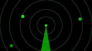 Rotating Green Radar Screen Animation with Detection Points video